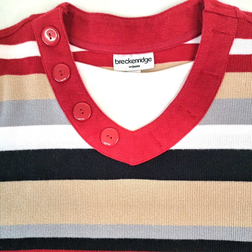 Breckenridge Women's 1X Striped Shirts Tops Lot of 2 Embroidered Classic - Picture 11 of 16